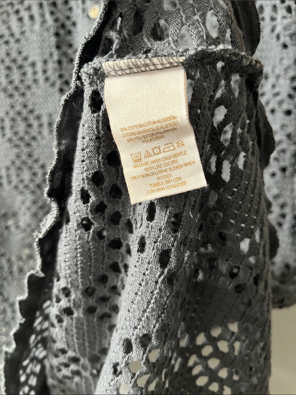 Free People Beach Large Love Song Crochet Gray Hi Lo Cardigan Sweater - Picture 6 of 7